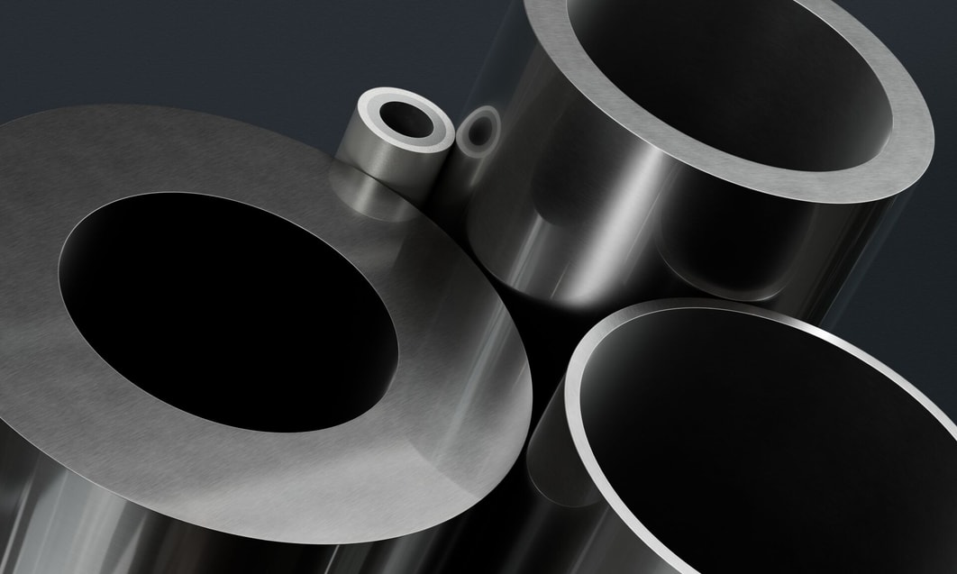 a group of metal pipes