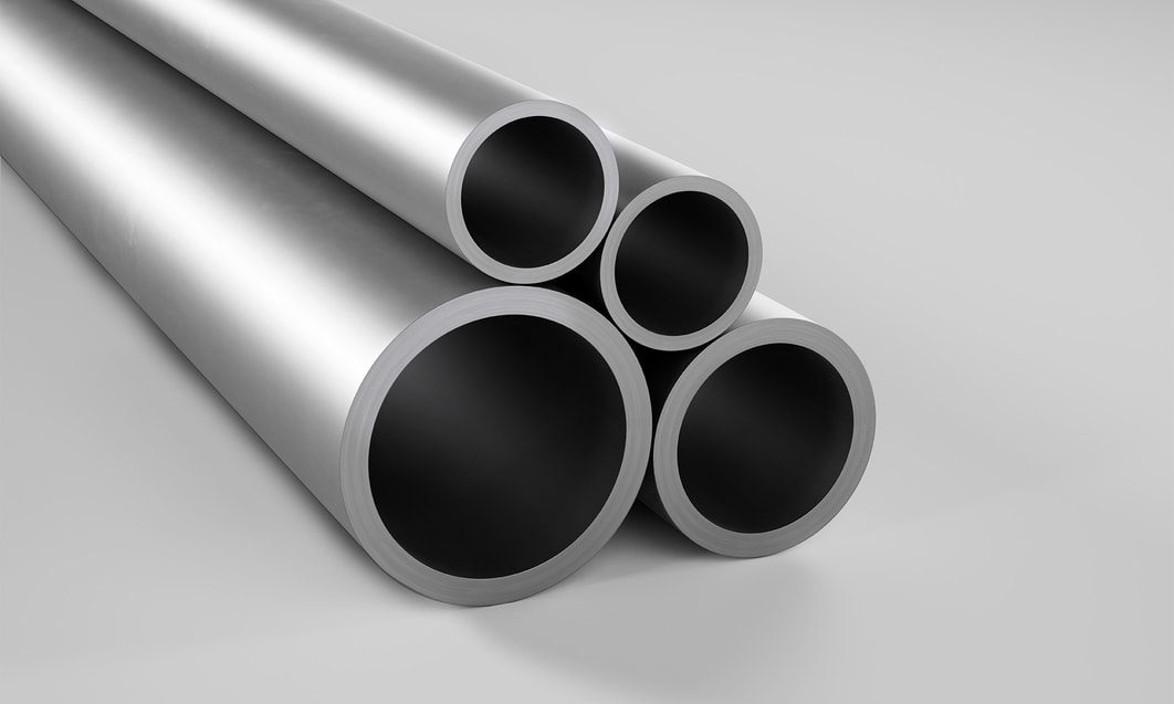 a group of metal pipes