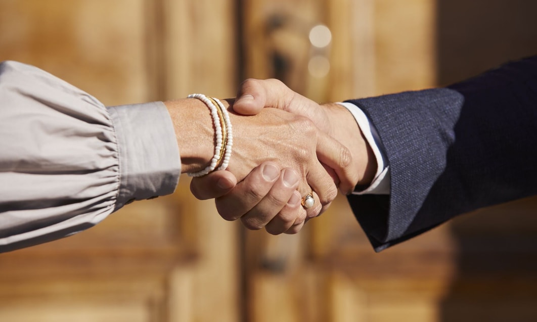 a close-up of a handshake