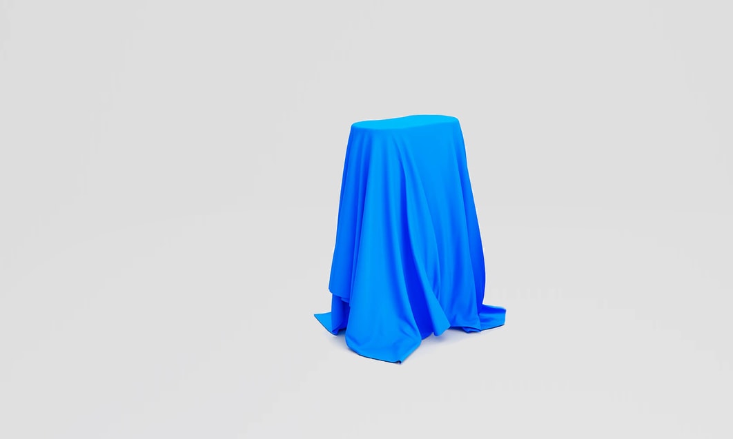 a blue cloth covered box