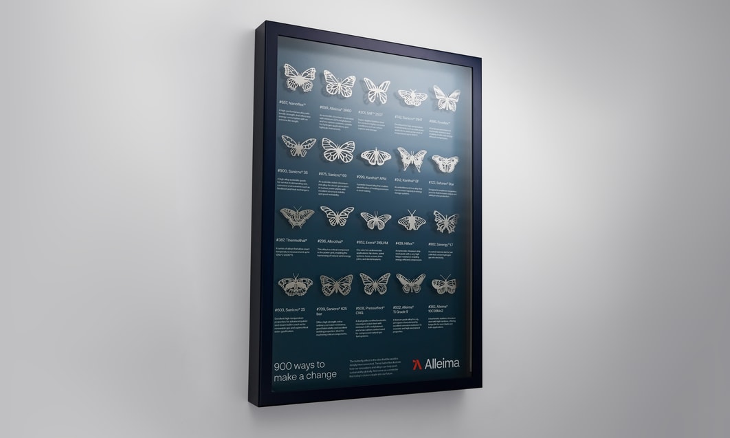 a framed picture of butterflies