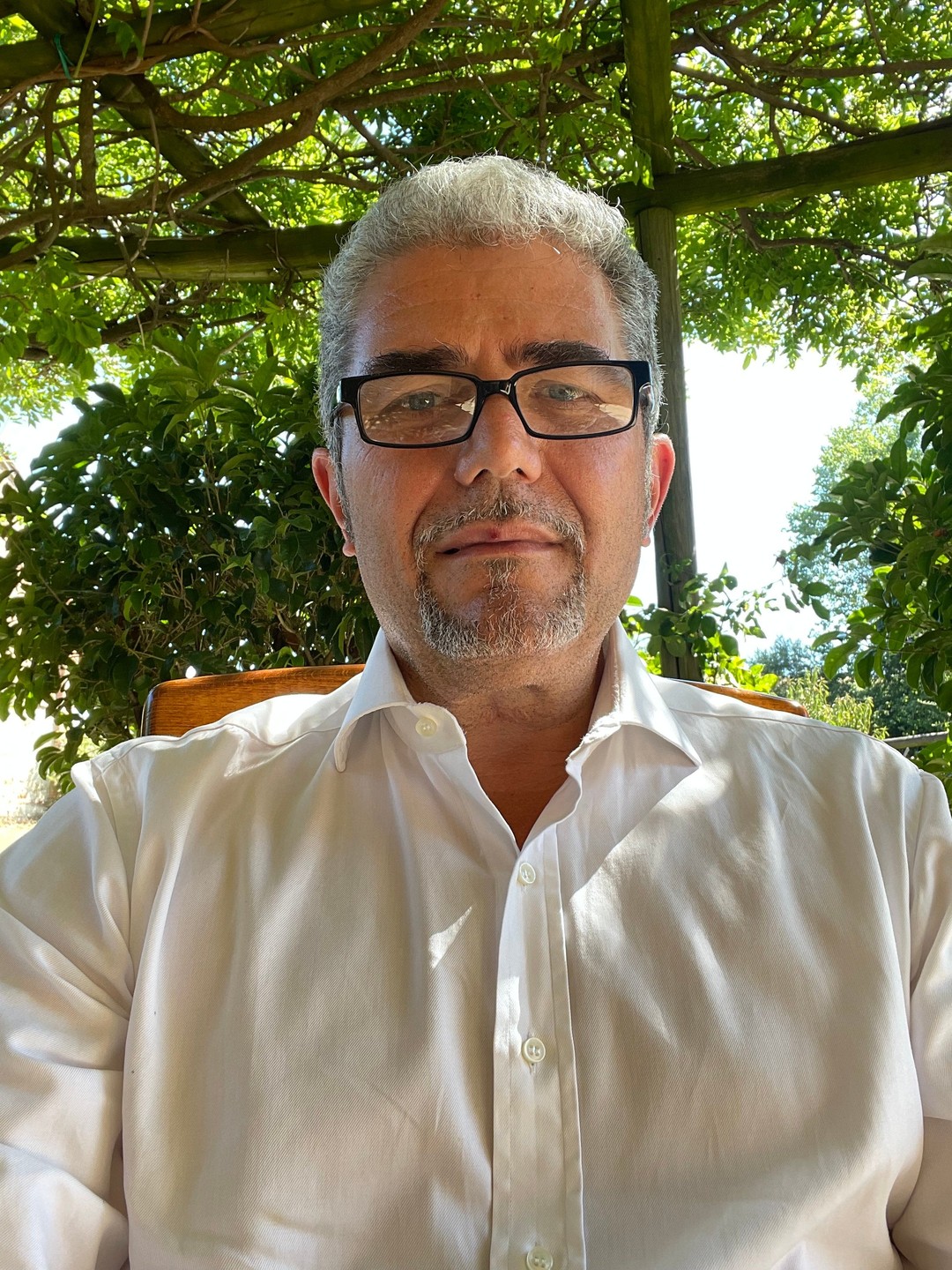 a person in a white shirt