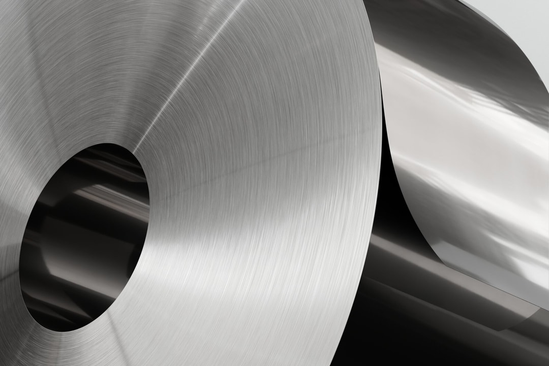 a close-up of a roll of metal