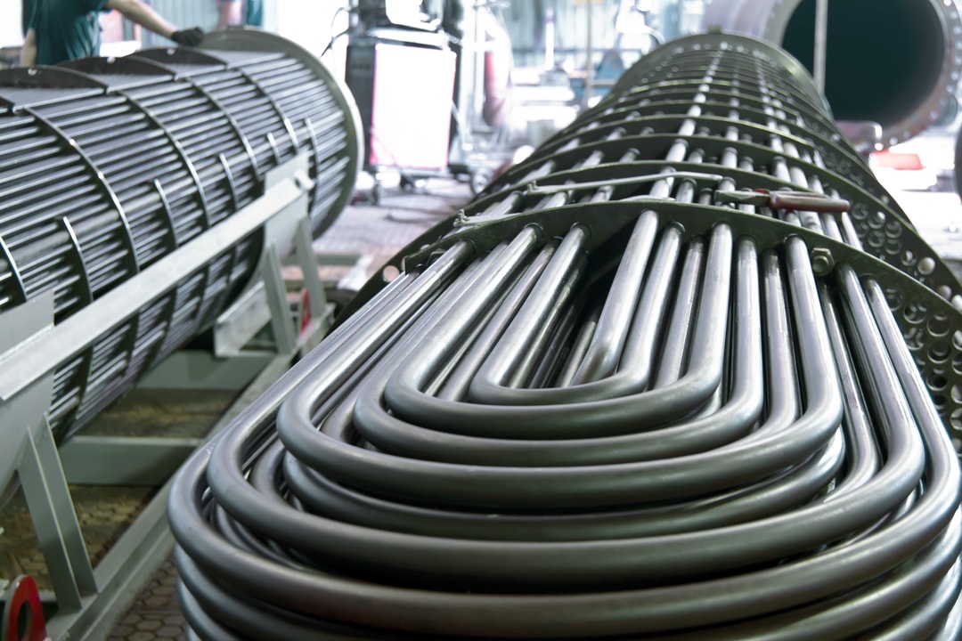 a large tube in a factory