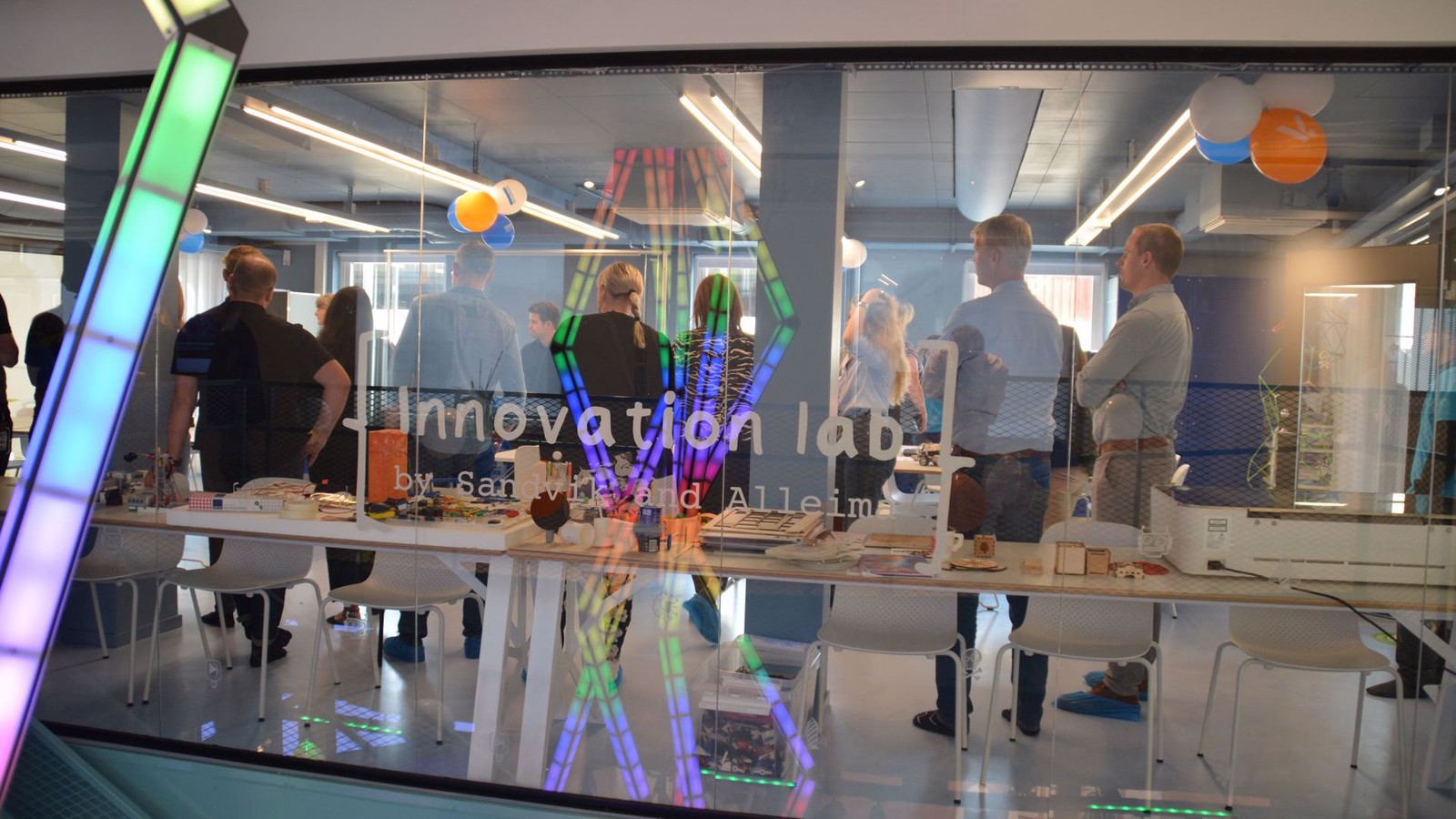 a group of people in a room