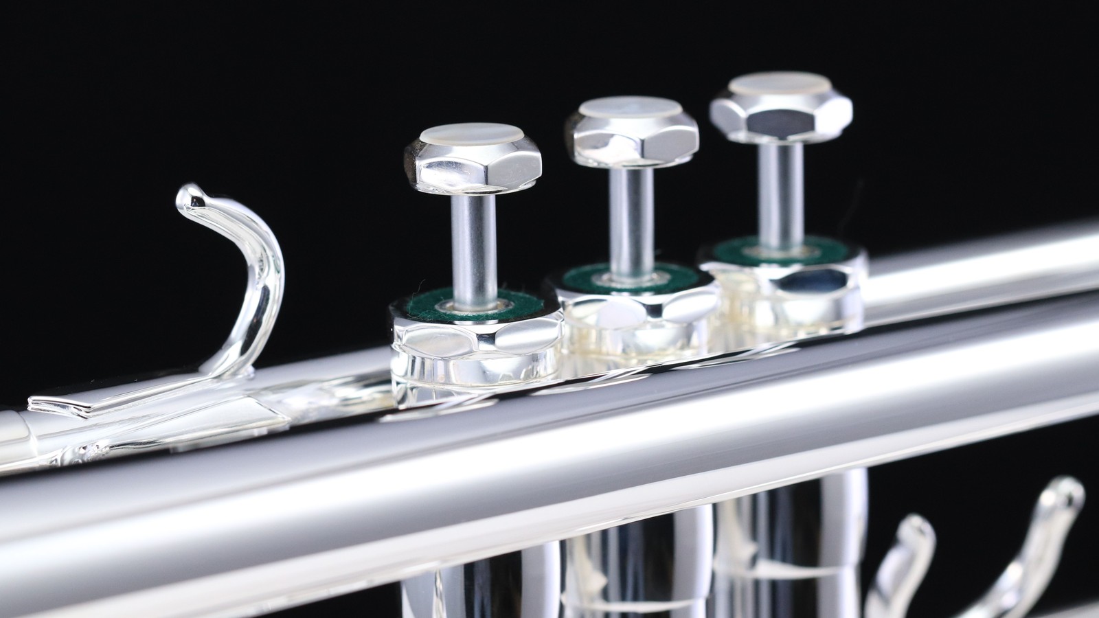 a close up of a silver instrument