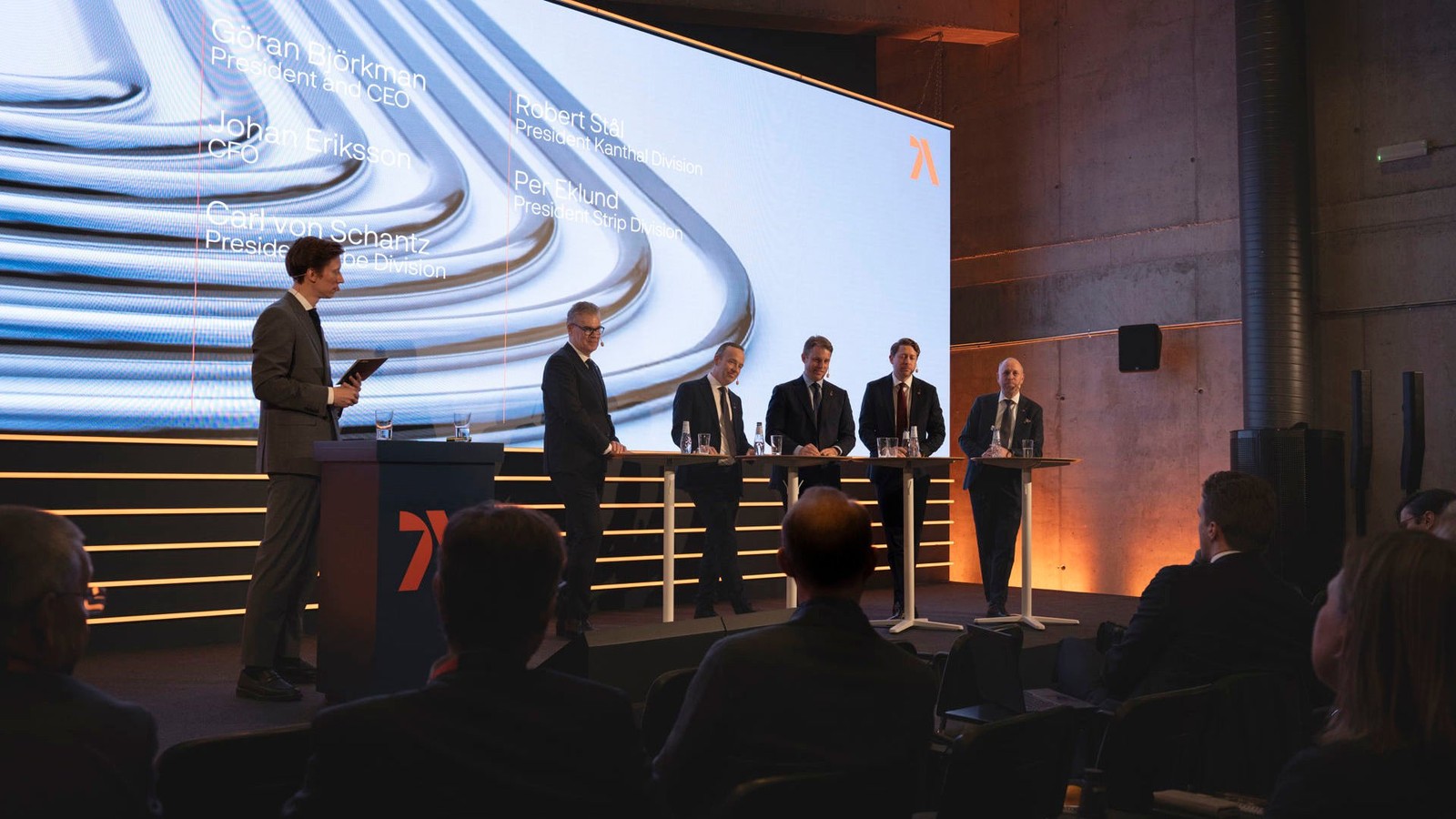 a group of men standing on podiums