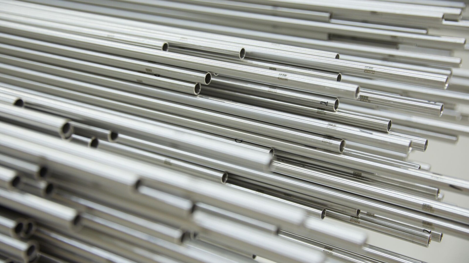 a close up of metal tubes