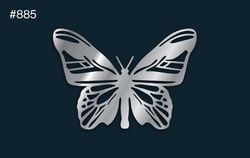 a silver butterfly on a dark background