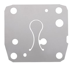 a white square object with holes