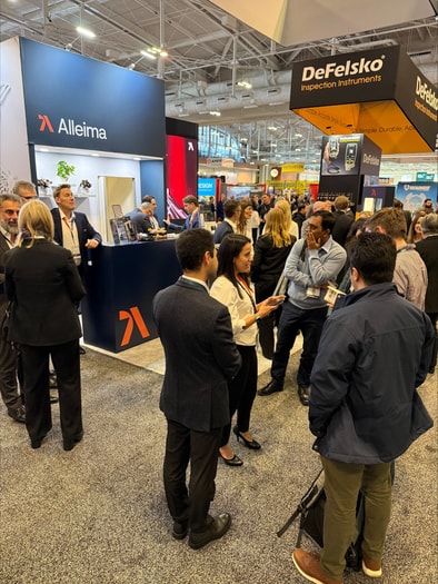 a group of people in a large room