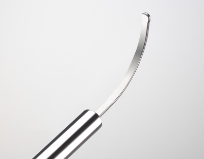 a close-up of a curved metal object