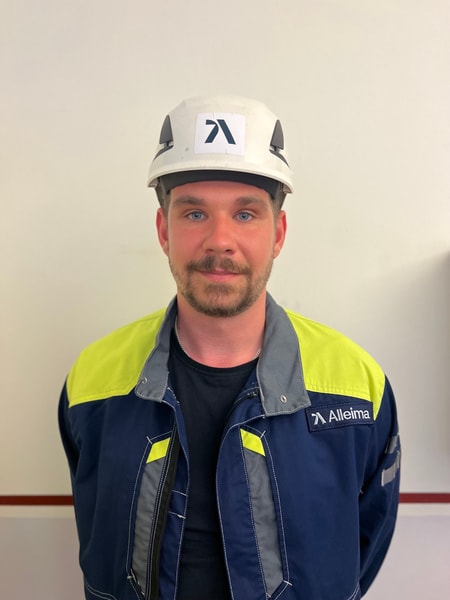 a person wearing a hard hat