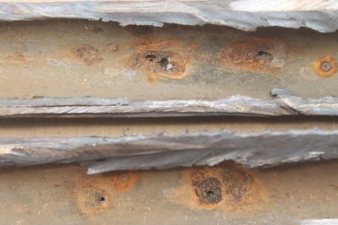 a close-up of a rusty metal surface