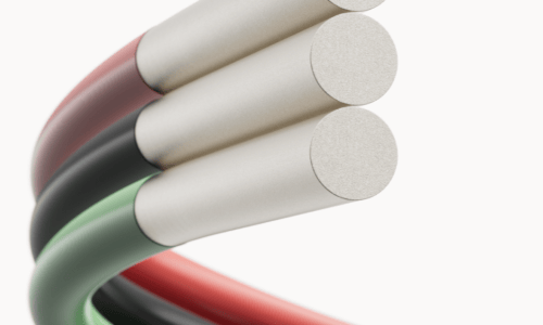 a close-up of several wires