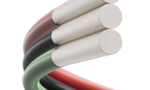 a close up of several wires