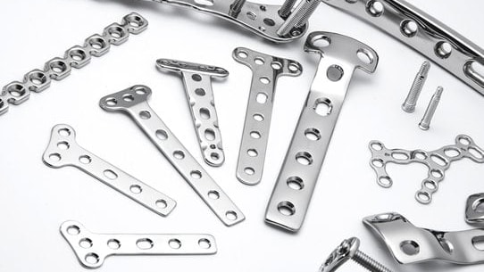 a group of metal parts
