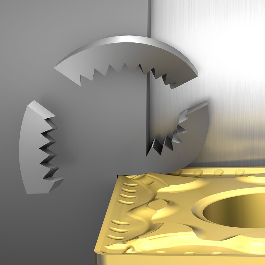 a gold square with sharp teeth