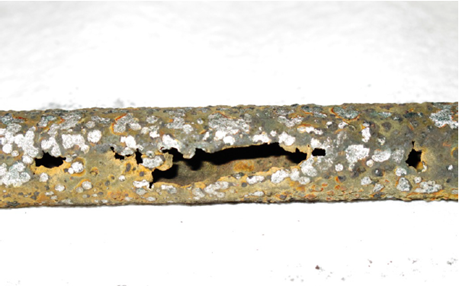 Failure due to general corrosion and formation of sulfides.